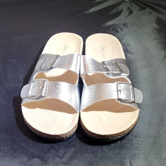 BRAND NEW SHOE LAND VIVIANA SILVER SANDAL - Picture 4 of 16